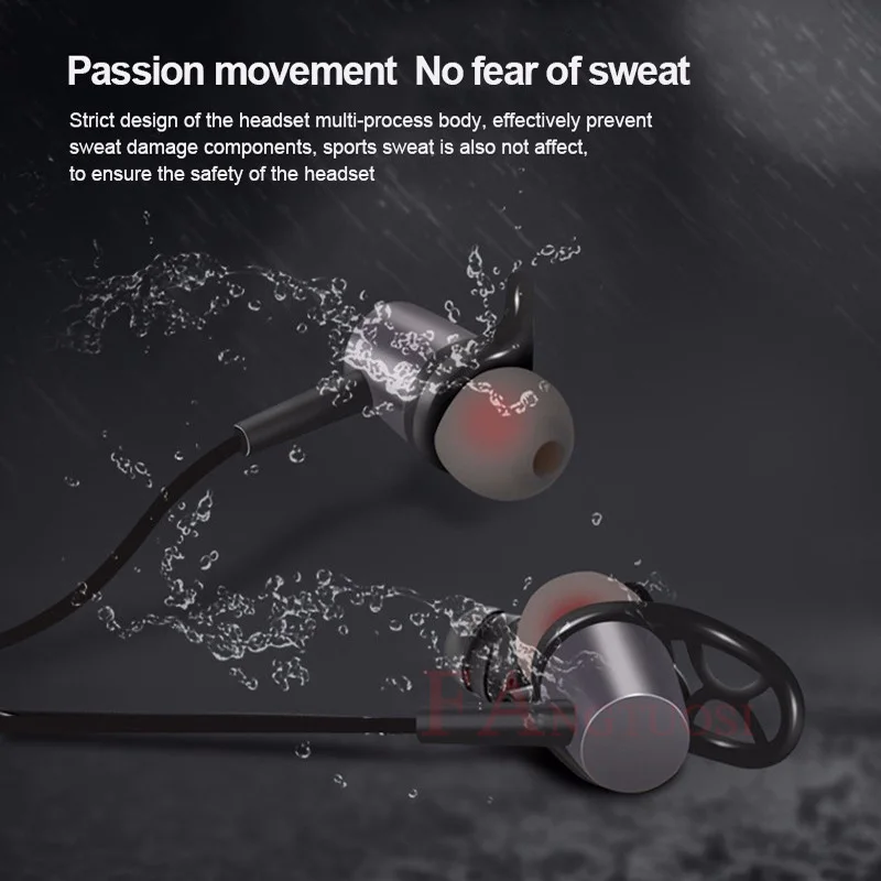 FANGTUOSI магнитные беспроводные Bluetooth наушники, стерео Музыкальная гарнитура, спортивные наушники с микрофоном для iPhone 11