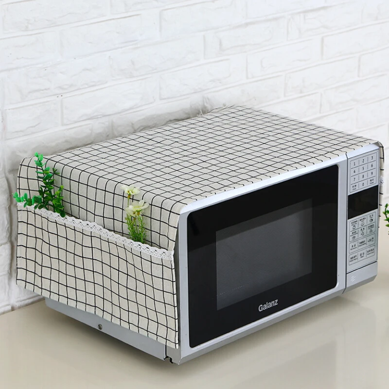 98x37cm white Изысканный чехол для микроволновой печи капюшон масляный пылезащитный чехол с сумкой для хранения кухонные принадлежности, аксессуары украшение дома - Цвет: 98x37cm white