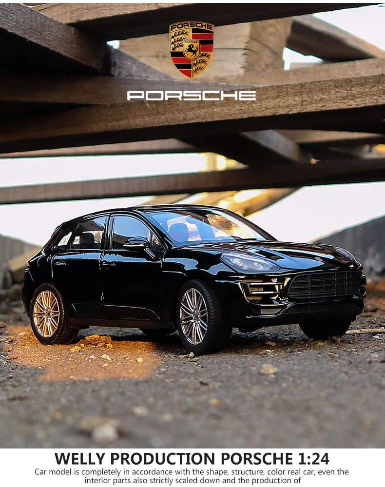 Welly 1:24 Porsche macan черный автомобиль сплав модель автомобиля моделирование автомобиля украшение коллекция подарок игрушка Литье модель игрушка для мальчиков