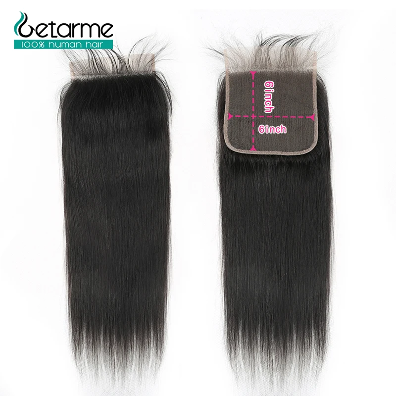 6X6 HD Transparent Lace Closure Brazilian Straight Wave 100% Remy Human Hair Free Part Lace Closure Natural Hairline