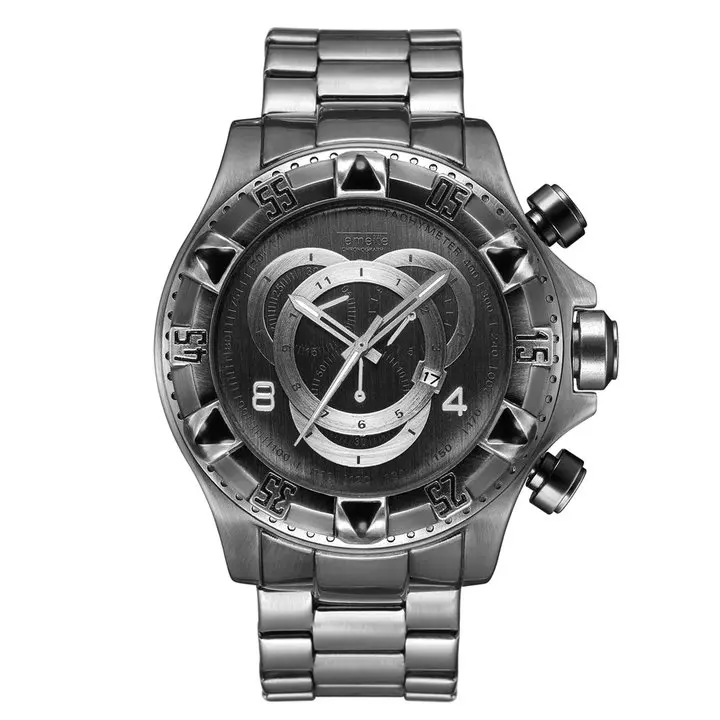 TEMEITE модные негабаритные кварцевые часы мужские военные мужские s часы лучший бренд класса люкс стальной ремешок дисплей с датой аналоговый синий наручные часы - Цвет: SILVER COPPER