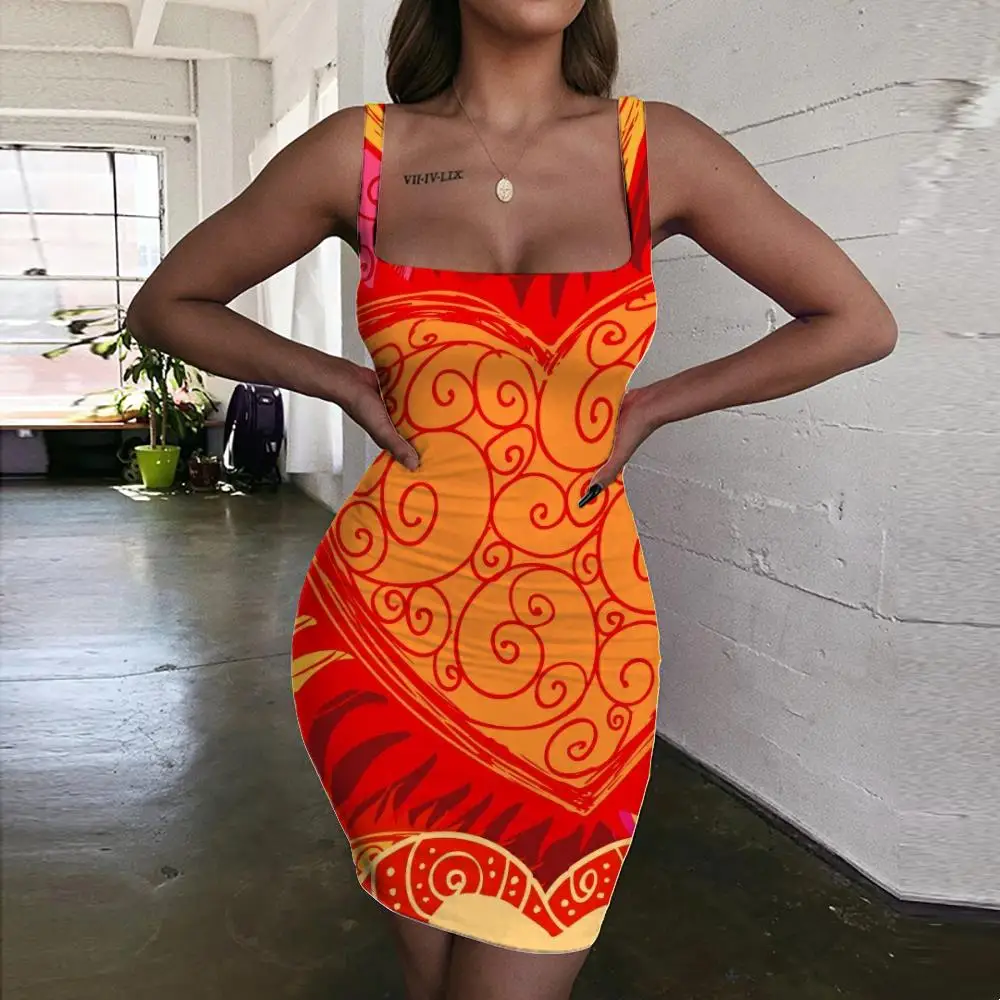 

KYKU Brand Love Dress Women Painting Sundress Couples 3d Print Tanabata Ladies Dresses Womens Clothing Club New Boho