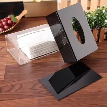 

Facial Tissue Dispenser Box Cover Holder Clear Acrylic Rectangle Napkin Holder