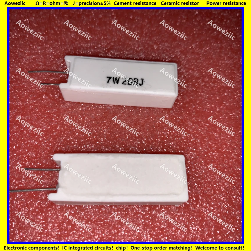 

10Pcs 7W20RJ 7W20ΩJ RX27-5 Vertical Cement Resistance 7W 20 ohm 20RJ 7W20R7W 20R 7W20OHM Ceramic Resistance precision 5% Power