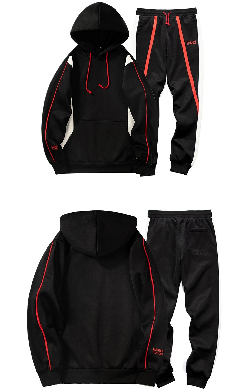 Causal Fleece Men Women Tracksuit Sport Hoodies+ Jogging Pants Autumn Winter Sweaters Couple Thick Sweatshirts Hip Hop Street