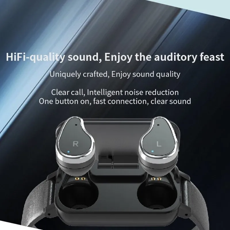 Умный браслет с Bluetooth наушником фитнес-трекер TWS беспроводная гарнитура Монитор Сердечного Ритма Смарт-Браслет спортивный браслет