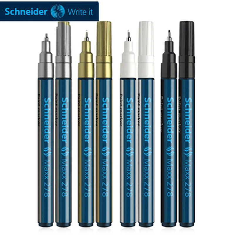 2pcs Schneider rotuladores Maxx278 Metallic paint pens Refinishing needle tips not fade Long lasting Marker Extrafine 0.8mm|Gel Pens| - AliExpress