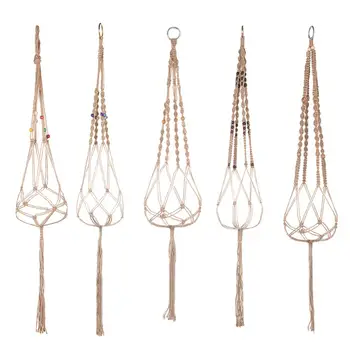 

Purely Hand Knitting Natural Fine Cordage Indoor Balcony Garden Decor Flower Pot Pant Hanging Hemp Rope