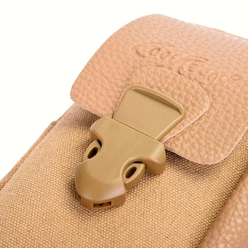 Male Casual Zipper Men Waist Bags Small Solid Color Card Holder 4 inch Phone Packs Belt Fanny Purse