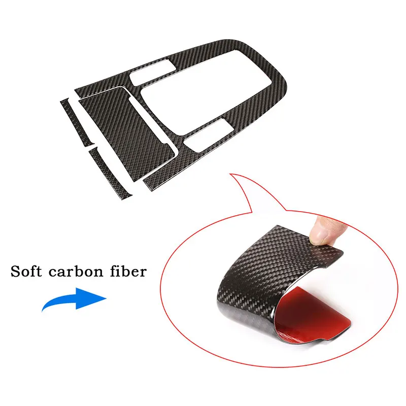 Real Carbon Fiber Car Control Gear Shift Panel Cover Gearshift Panel Frame 3D Interior Sticker For Audi A4L / A5 2009