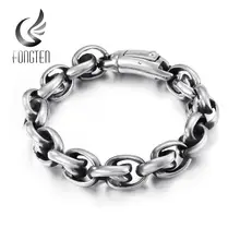 Fongten мужской браслет из нержавеющей стали Фигаро Цепь Серебряный Байкер браслеты для мужчин модные ювелирные изделия