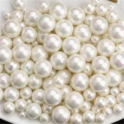 Vibrant Shell Pearl Beads - Red and Pink Round Collection for Jewelry Crafting (4 - 12mm, 15 Strand) (Rainbow white)