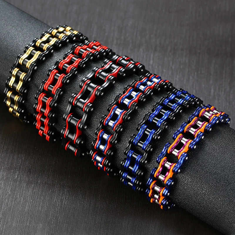 

Vnox Heavy Bike Motor Bicycle Chain Bracelets for Men Punk Glossy Stainless Steel Colors Fraternal Bracelet Tough Man Pulseira