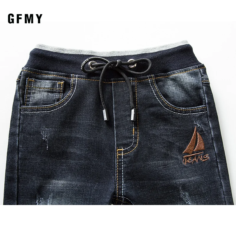 GFMY Brand Leisure Winter Black Plus Velvet Boys Jeans 3year -10 Years Keep warm Straight type Children's Pants 1905 kids pants,boys jeans