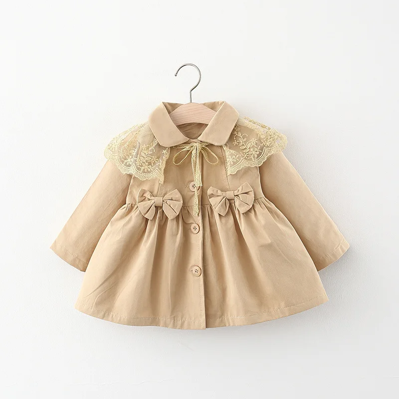 

Msnynieco Fall Baby Girls Jackets Casual Lace Girl Windbreaker for Infant Cotton Trench Outerwear Toddler Baby Girls Clothing