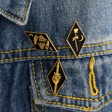 Алиэкспресс Лидер продаж брошь стиль Ночная Луна палец Роза меч сердце Воротник значок