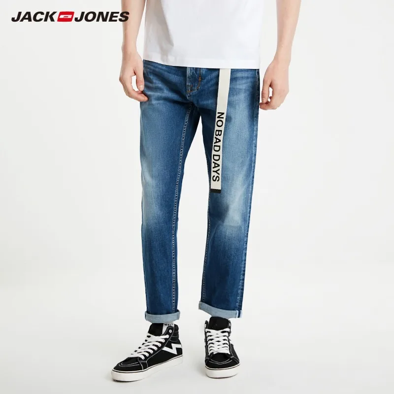 JackJones мужские супер Стрейчевые укороченные джинсы Slim fit casual мужская одежда 219132569
