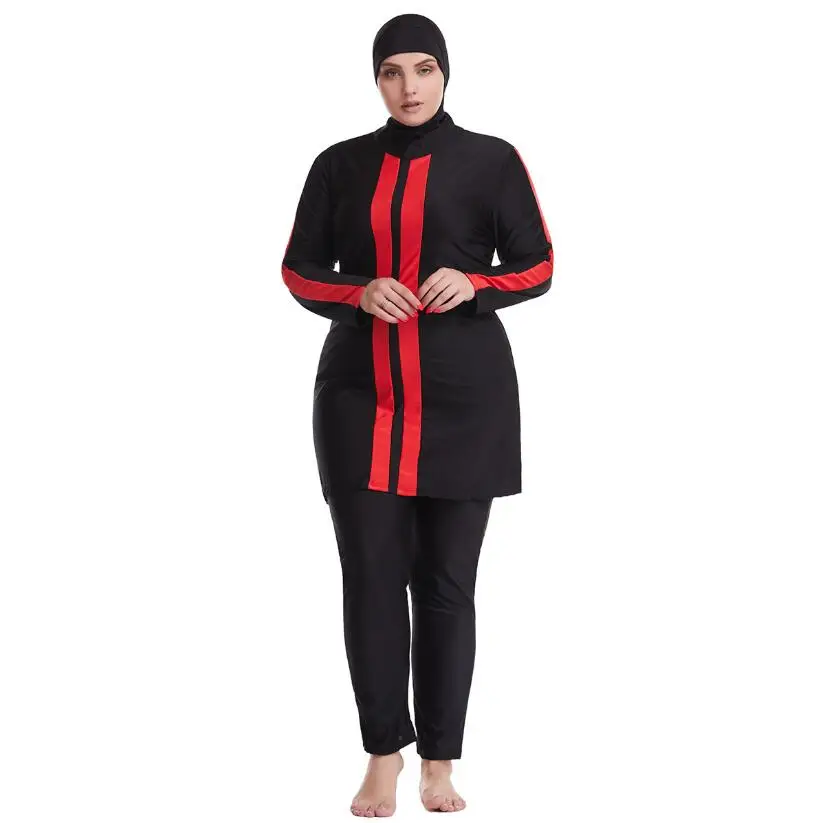 Aarde bevestigen verder Islam Mayo Hijab Musulman Ensembles Women's Swimsuit Plus Size Burkini 6xl Islamitische  Zwemkleding Long Sleeve Modest Swimwear