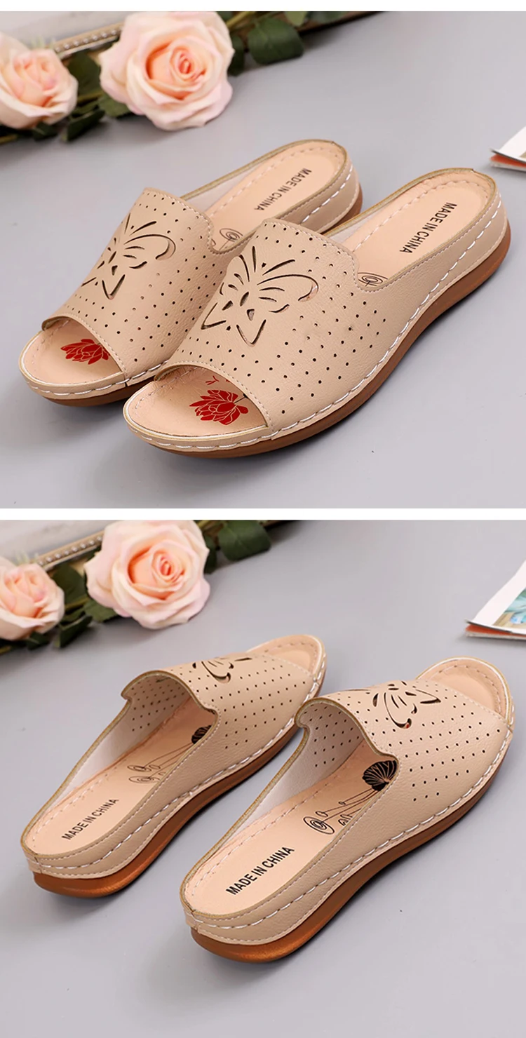 2022 New Shoes Sandals Women Outdoor Walking Shoes Retro Ladies Shoes Slip On Women Shoe Slipper Female Zapatillas Muje Footwear