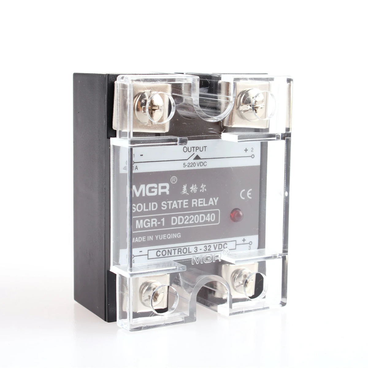 Dc-dc MGR-1 DD220D10 MGR-1 DD220D25 MGR-1 DD220D40 Однофазное твердотельное реле SSR 10A 3-32V DC 5-220V DC с пластиковой крышкой