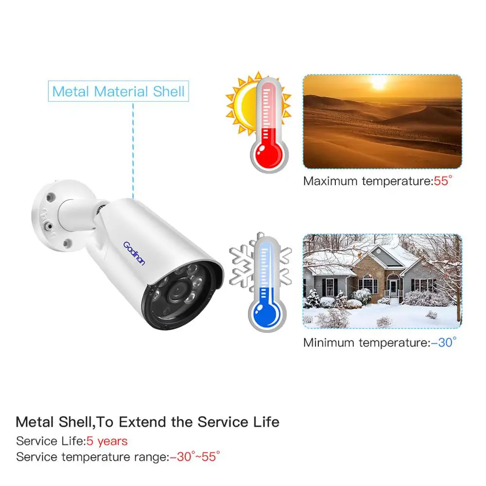 Audio IP Camera 4K 8MP H.265+ 5MP 4MP Outdoor Street Bullet CCTV for POE NVR System Security Surveillance IR Metal Camera POE ip camera surveillance camera wifi ip camera
