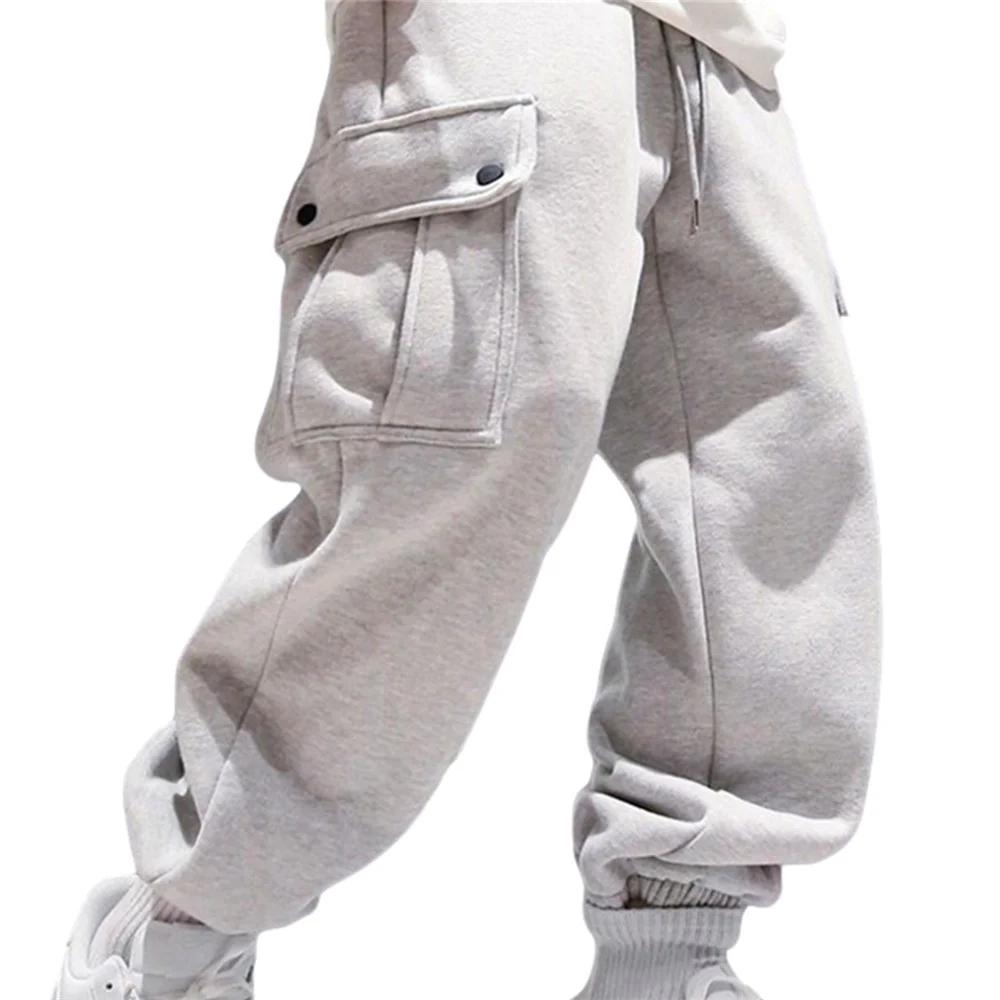 

Men’s Plus Size Casual Sweatpants 2021 Men's Sports Sweatpants Fashion Solid Color Drawstring Beam Feet Trousers with Pockets