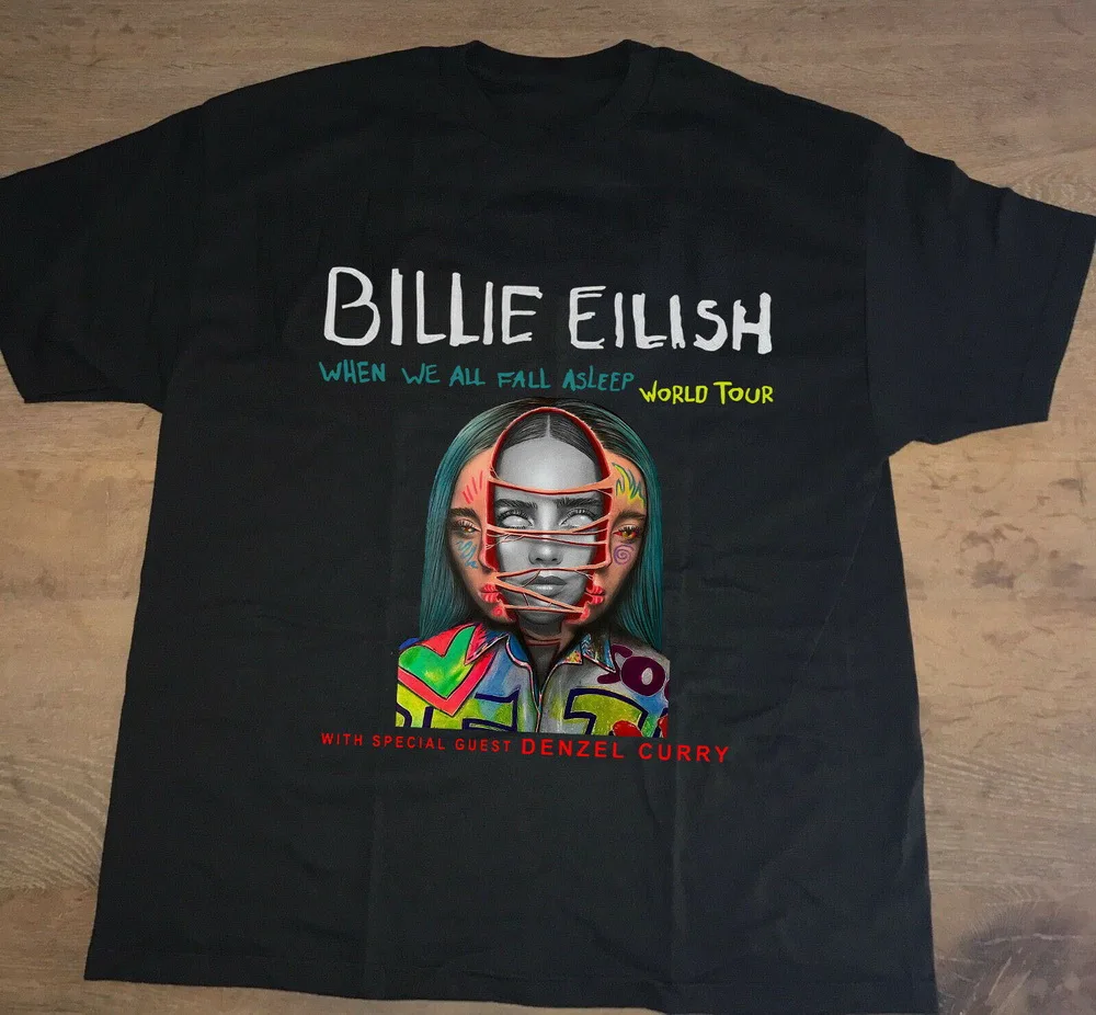 

Billie Eilish World Tour 2019 With Special Guest DENZEL CURRY T-Shirt Size S-5XL Tee Shirt Free Style