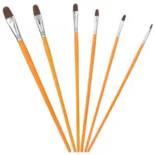 6 шт Кисть для рисования желтая ласка волосы Березовая ручка гуашь акварельные ручки товары для рукоделия кисти для художника