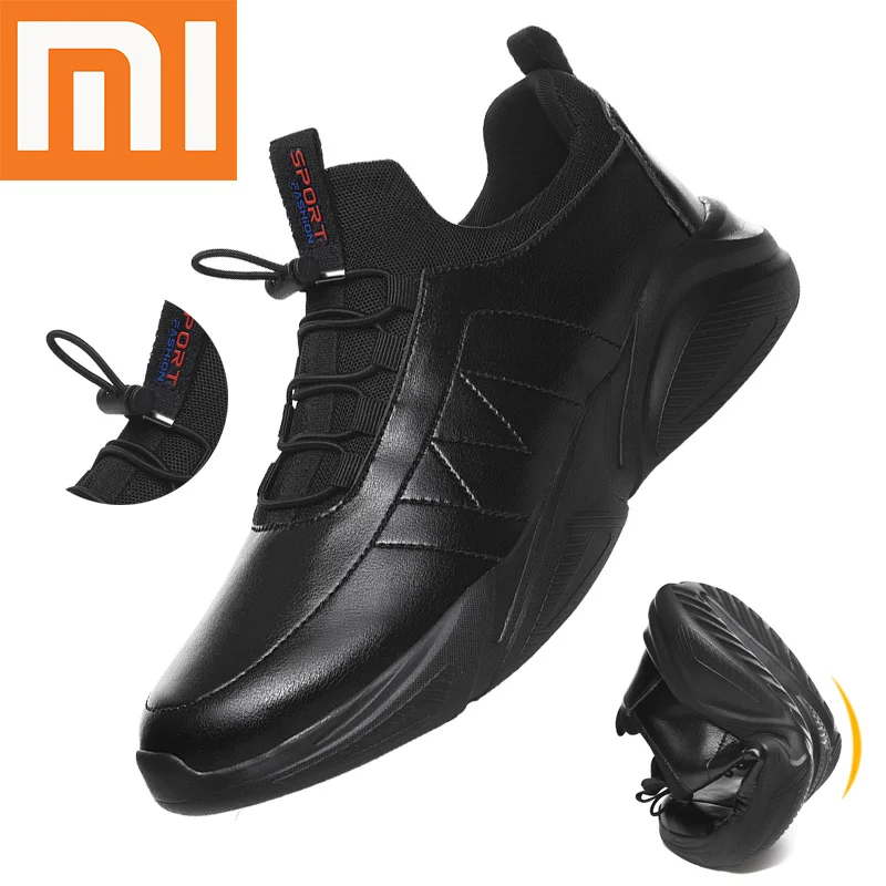 Xiaomi Гибкая кожаная мужская повседневная обувь Comfor Zapatos De Hombre мужская обувь 46 прогулочная обувь размера плюс 48 Осенние повседневные носки