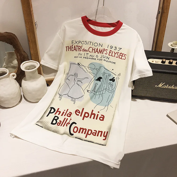 Модная женская белая серая футболка, топы в Корейском стиле с принтом граффити, короткий рукав, женские футболки Harjauku, одежда
