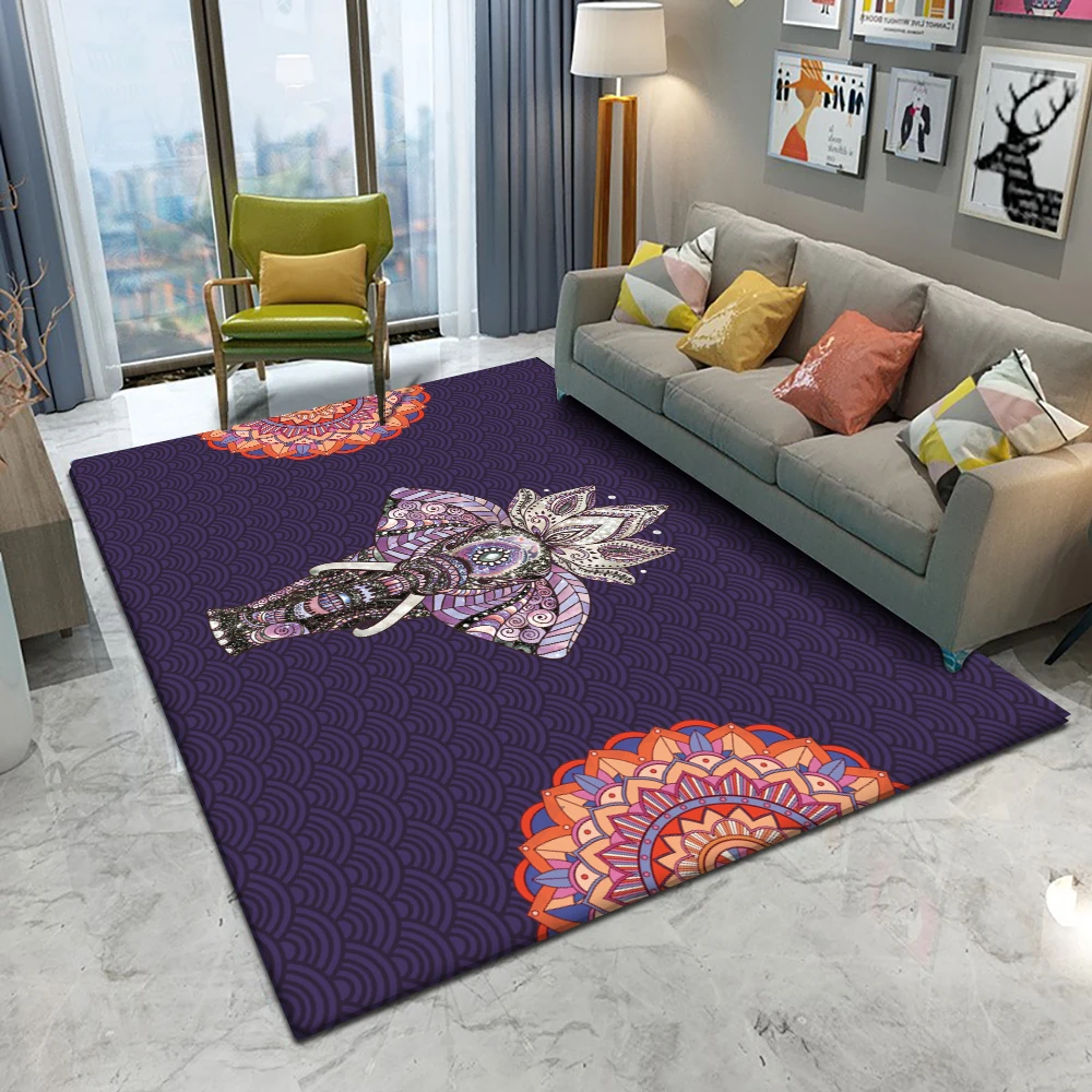 Promotion New Mandala Style Purple Non-Slip Carpet Luxury Modern Minimalist Abstract Living Room Bedroom Warm Floor Rug Decor | Дом и сад