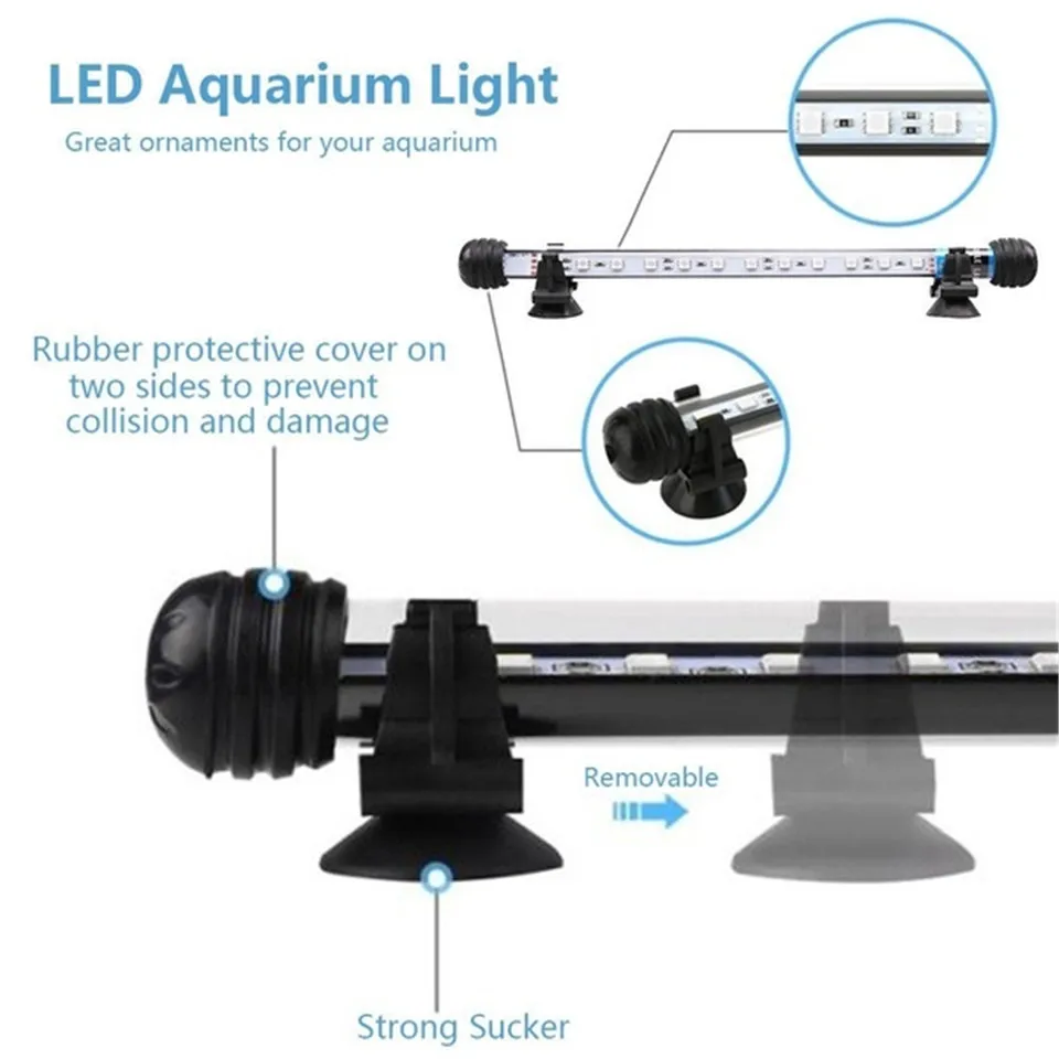 62 см светодиодный аквариумный светильник ing rgb-пульт дистанционного Управление аквариума погружные, амфибии светодиодный светильник арована светильник 6,2 W Водонепроницаемый
