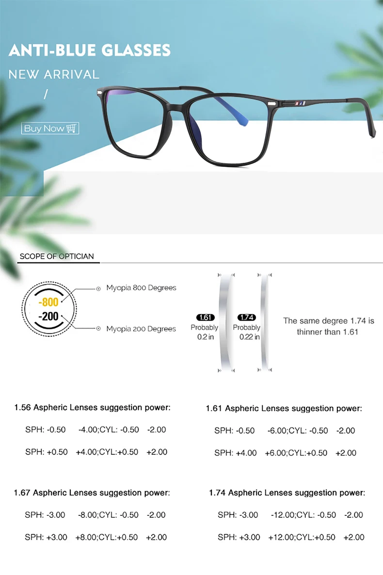 Anti Blue Light Blocking Glasses Women TR90 Eyeglasses Frame Men Prescription Reading Glasses CR39 Lens Hyperopia Myopia Eyewear blue light blockers