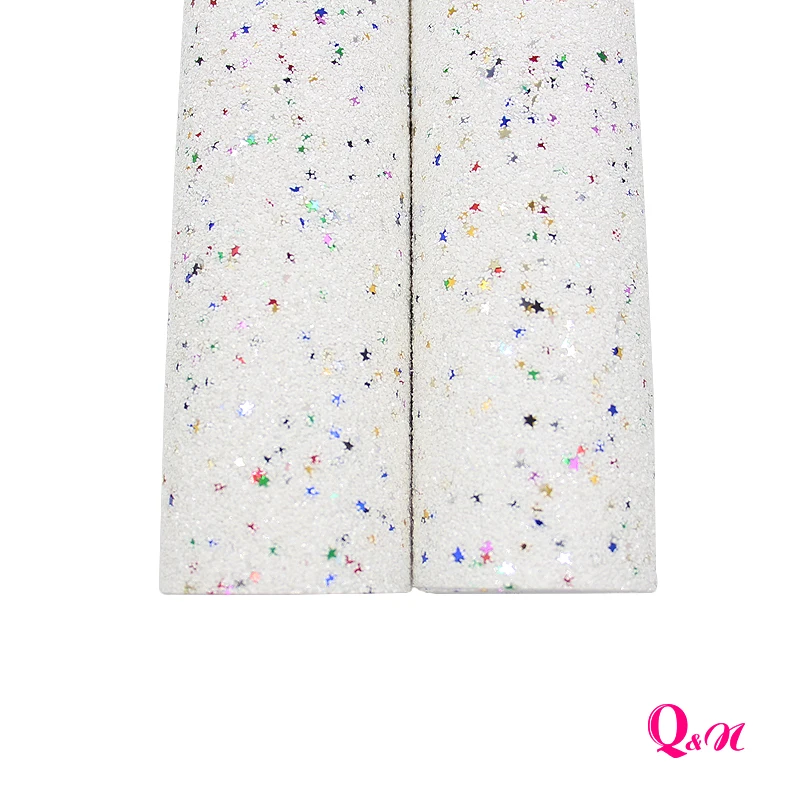 Q&N 11pcs 22*30cm Sparkly Glitter Fabric Blingbling star For Home Textile Shoe Sewing Patches DIY Hair Bow Accessories A2