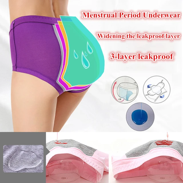 Menstrual Cycle Absorbent Underwear Cotton Menstrual Panties Woman Leak  Proof Period Panties Girl Menstrual Briefs Abundant Flow - AliExpress