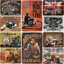 retro motorcycle signs vintage metal tin plate classic iron picture decor wall of garage bar cafe home gym