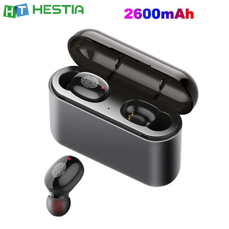 

A1 TWS Fingerprint Touch Bluetooth Earphones Wireless Ear buds Hidden Handsfree Noise Cancelling dual call with Power Bank