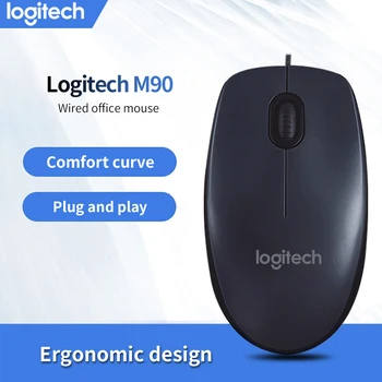 

Logitech M90 USB Wired Mouse Ergonomic Plug and Play Optical Gaming Office Mouse Mice For Laptop Desktop PC Computer Home Office