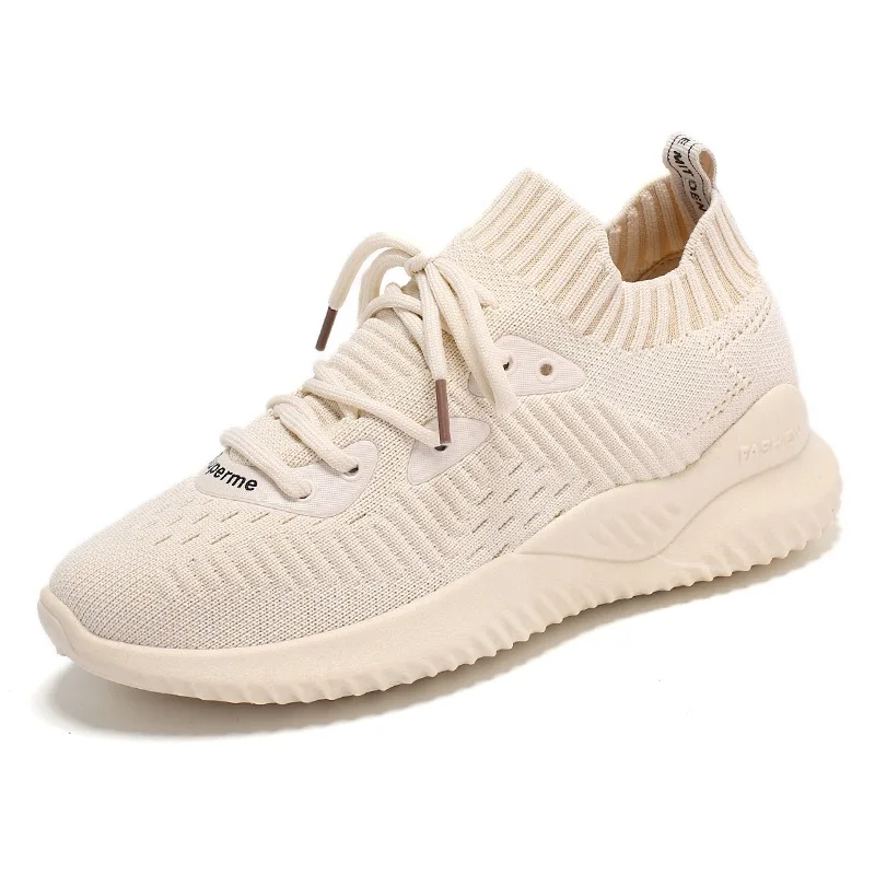 Распродажа, модные резиновые низкие кроссовки Eva Feminino Esportivo Zapatillas Deporte Mujer, новинка, женские кроссовки, Уличная обувь - Цвет: Beige