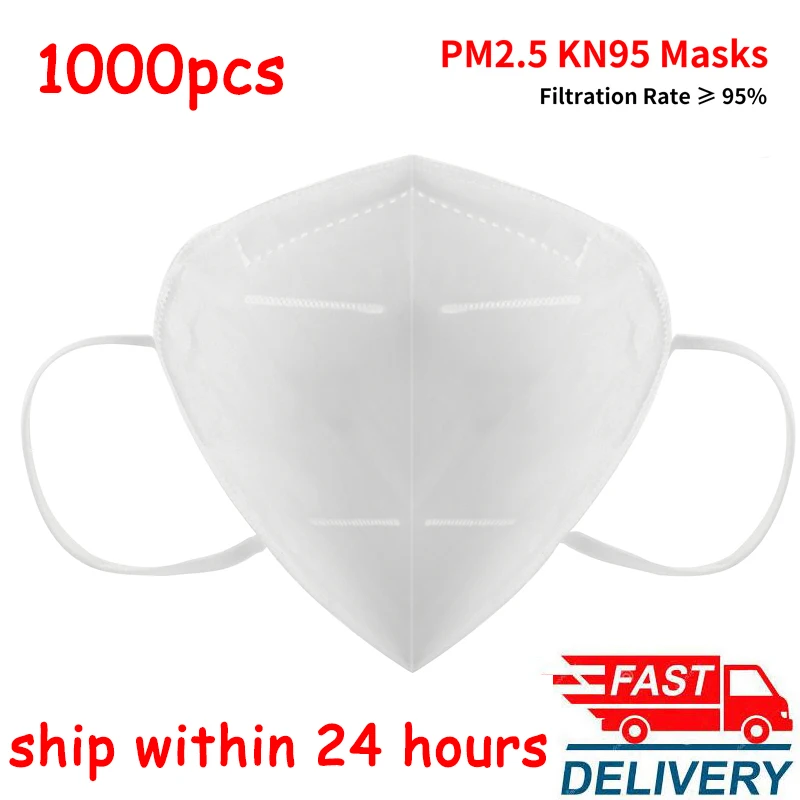 

1000 pcs KN95 Fast Delivery CE Certification Face Masks Dust Respirator N95 Mask Smog Strong Protective than FFP2 KF94