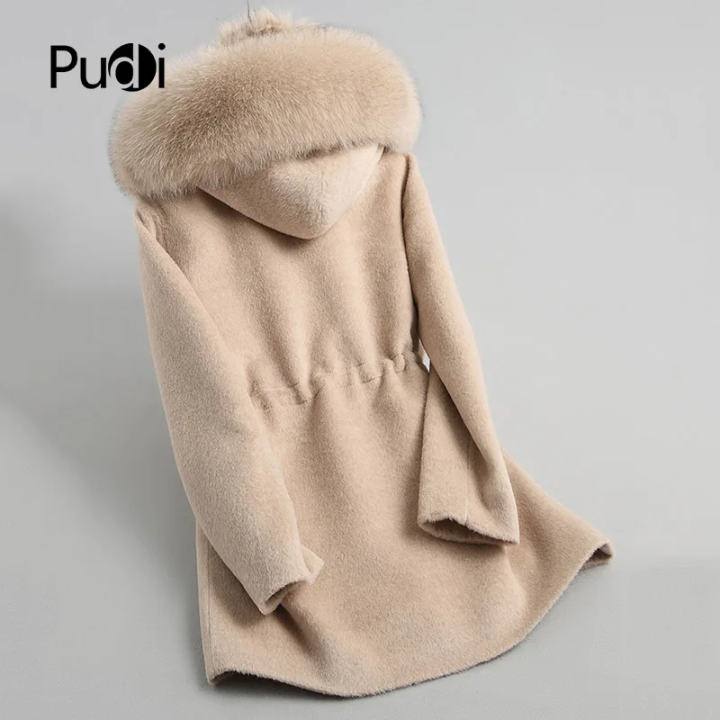 PUDI A18141 женская зимняя теплая куртка из натуральной шерсти жилет из натурального Лисьего меха для отдыха пальто для девочек Женская куртка пальто
