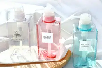 

450ML PETG Square bottle for Lotion emulsion split bottle Shower Gel Disinfectant bottles 12Pcs/Dozen
