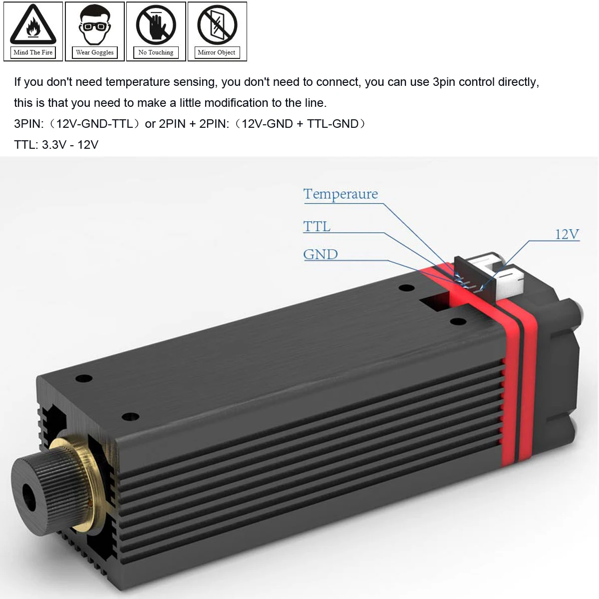 2020 neje 20 w 450nm laser módulo