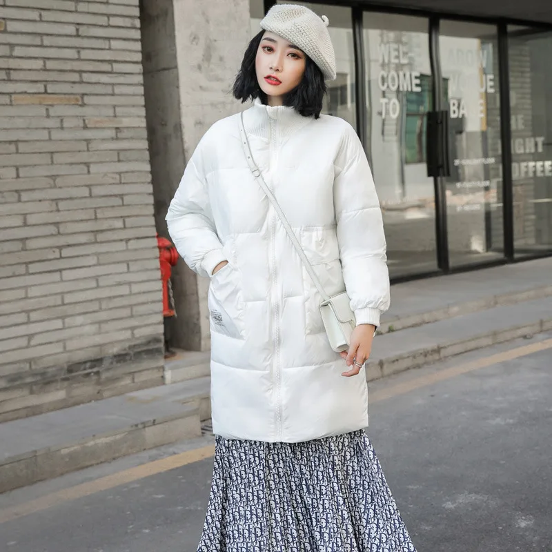 white bubble jacket FORERUN Женская куртка большого размера, длинное зимнее пальто со стоячим воротником, куртки-пузырь с хлопковой подкладкой, парка Manteau Femme Hiver - Цвет: white bubble jacket