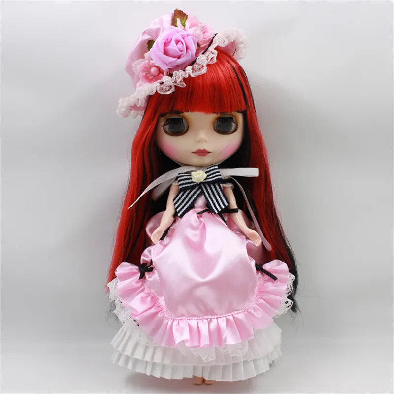 1/6 bjd кукла розовое платье принцессы Лолита костюм с шляпой
