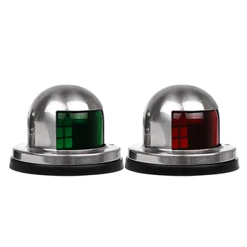 

1Pair 12V Stainless Steel Red Green Bow LED Navigation Lights Boat Marine Indicator Spot Light Marine Boat Yacht Sailing Light