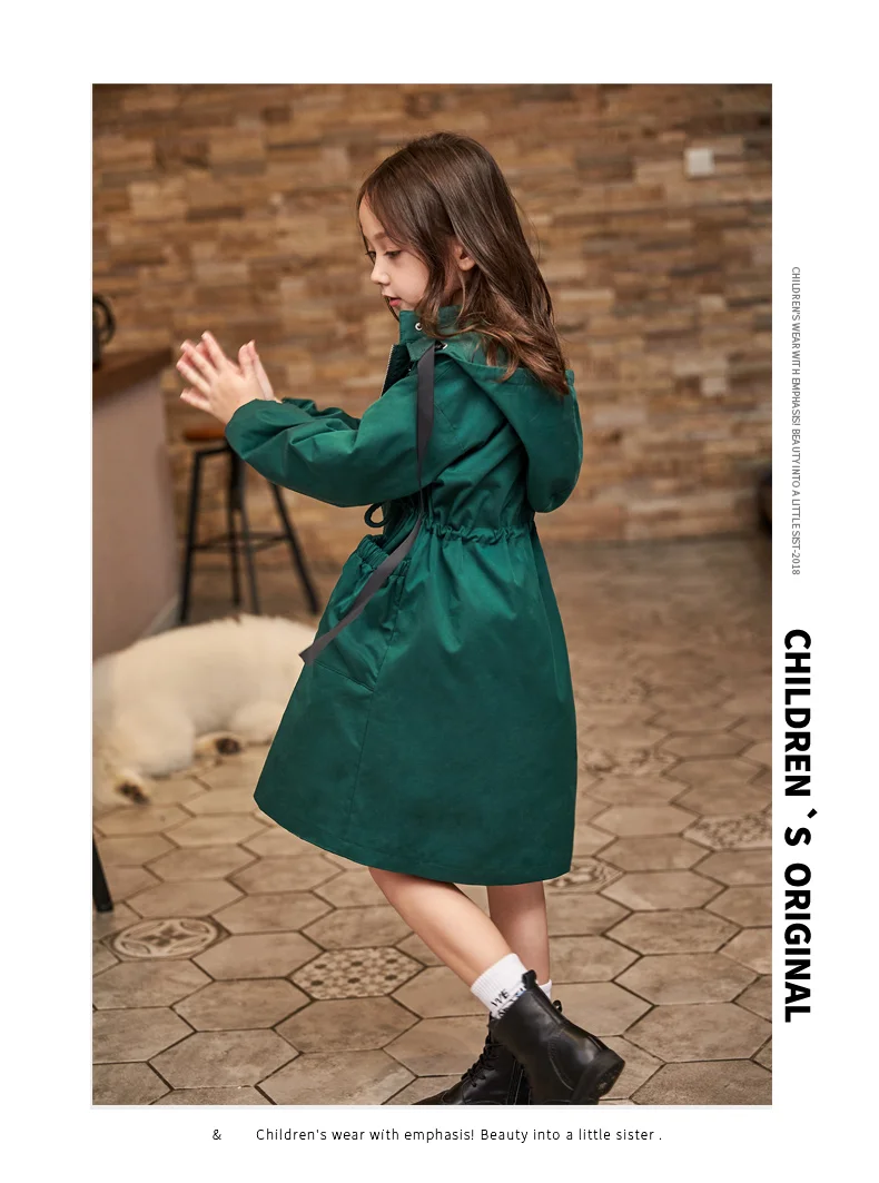Ветровка для девочек 4-14 лет, длинная куртка с хлопковой подкладкой на осень и зиму, новая теплая детская одежда больших размеров
