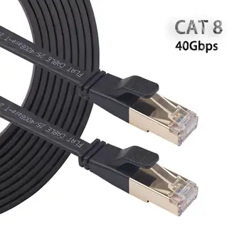 

Networking Cable Computer Cables Connectors Flat CAT8 RJ45 40Gbps Super Speed Routing Ethernet Cable Network Lan Patch Cord