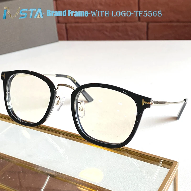 

IVSTA Top Quality TF5568 with Logo Spectacle Frame Round Glasses Myopia Vintage Brand Prescription Glasses Women Retro with Box