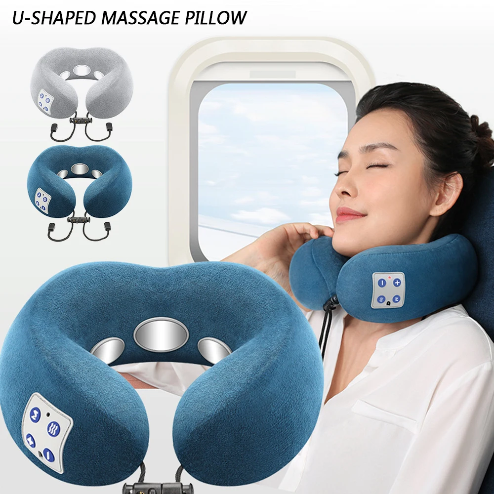 

Magnetic therapy U-Shaped Neck Pillow Portable Foam Memory Massage Shoulder Cervical Vertebra Therapy Pillow for Travel